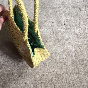 Small wicker heart shaped purse